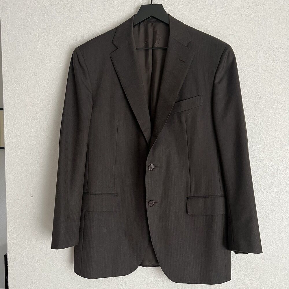 Raffaele Caruso Mens Wool Sport Coat Size 40R (50R IT) Brown